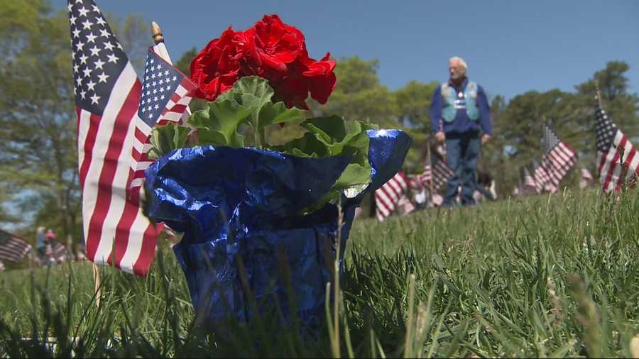 Thousands of flags at Bourne National Cemetery honor military veterans