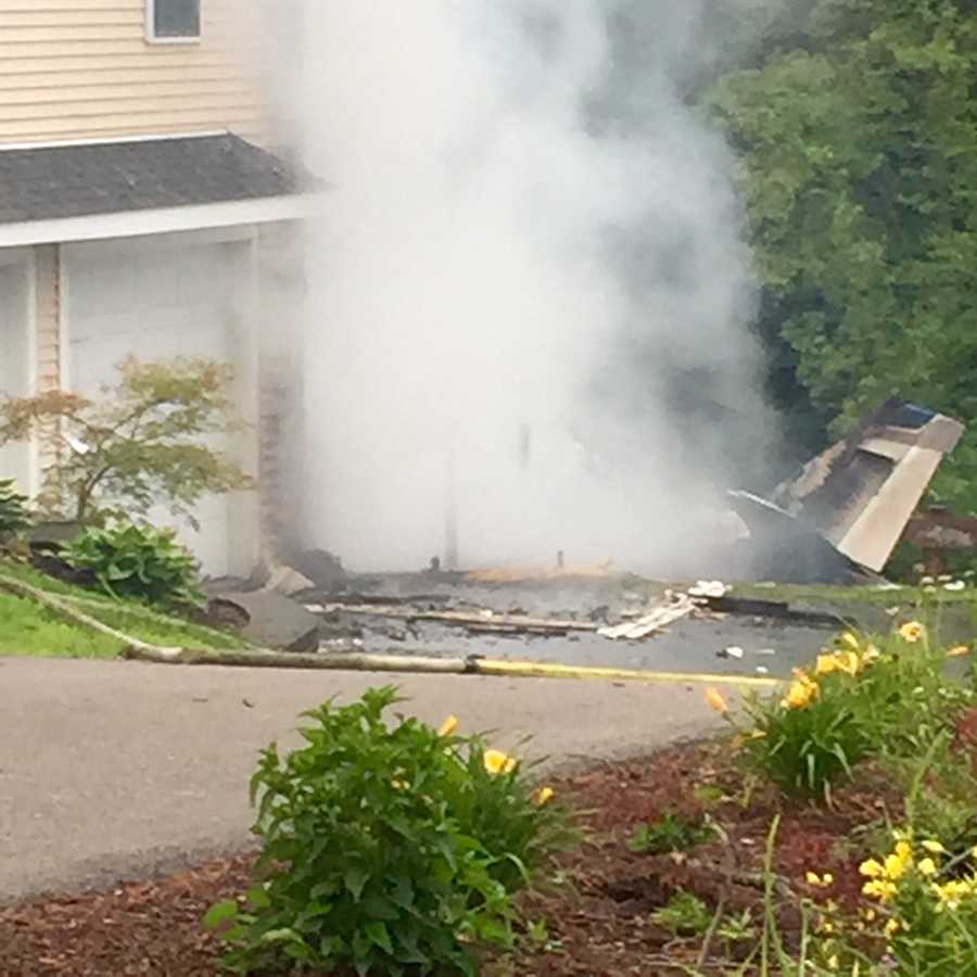 Plane crashes into Plainville house, causes fire