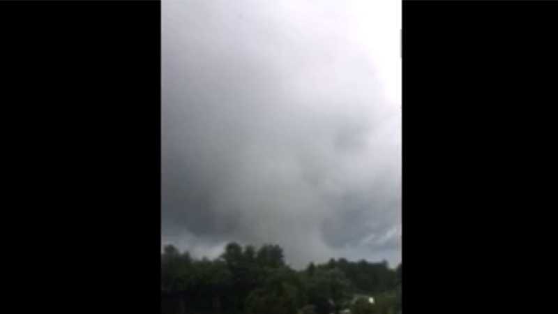 A News 9 viewer sent in this photo of the weather in Warner before 6:50 p.m. Thursday.