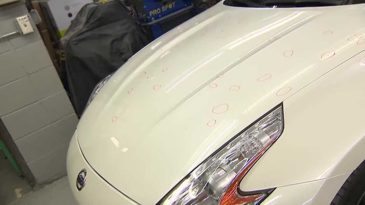 Record hail sends car owners to body shops with damage