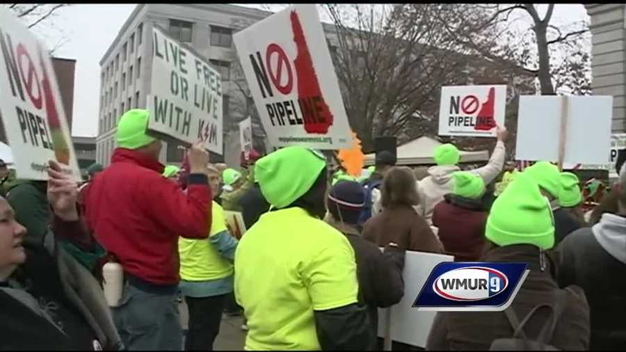 A rally was being held Friday in front of the State House in opposition to a proposed natural gas pipeline.