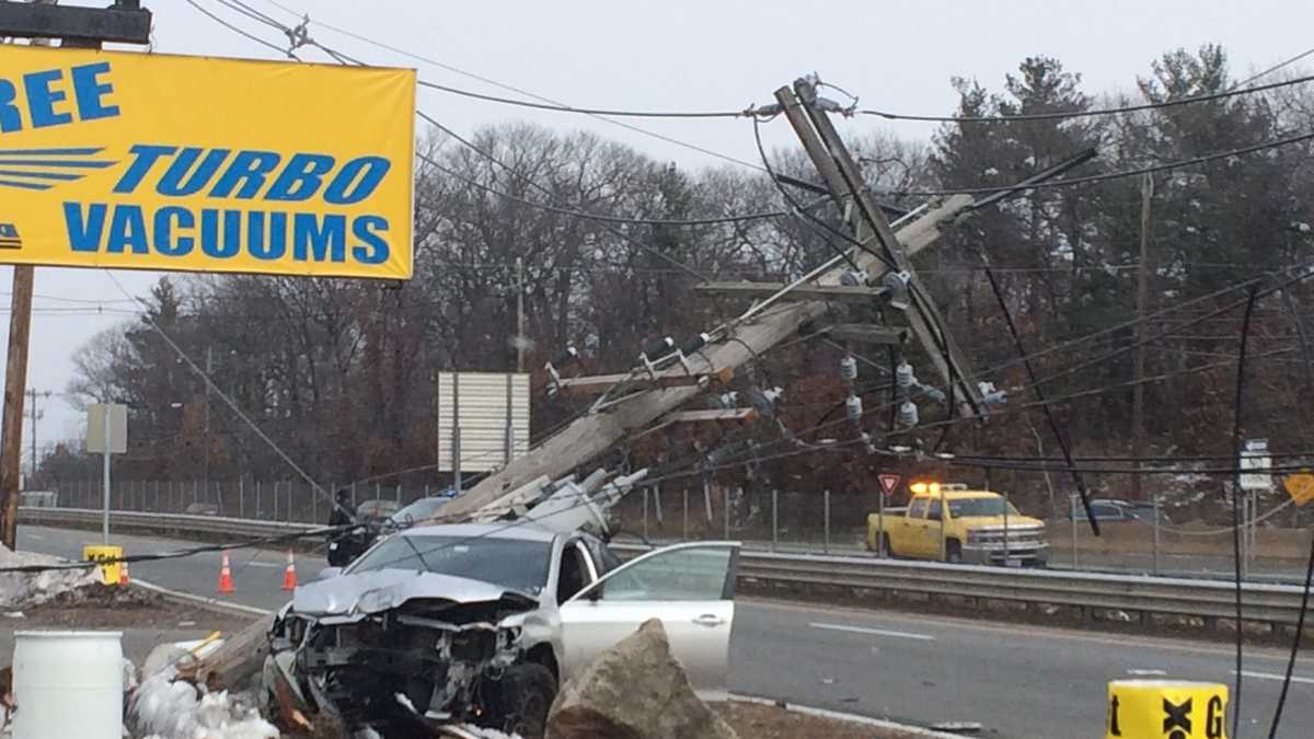 Utility Pole Taken Out In Crash Was Driver Cut Off