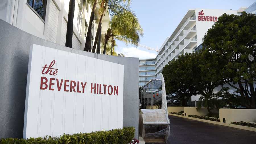 The Beverly Hilton, location of the 73rd Annual Golden Globe Awards, is seen on preview day on Thursday, Jan. 7, 2016, in Beverly Hills, Calif. The annual awards show including film and television will be held on Sunday.
