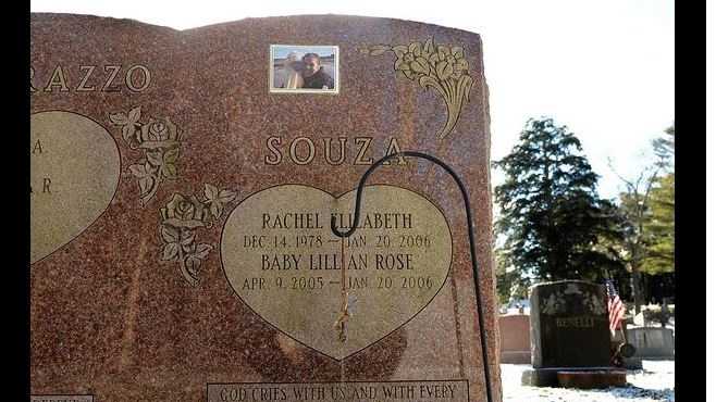 The grave of Rachel Entwistle and her infant daughter Lillian at Evergreen Cemetery in Kingston last week. Neil Entwistle, Rachel's husband and Lillian's father, is serving a life sentence for their Jan. 20, 2006 murder. 