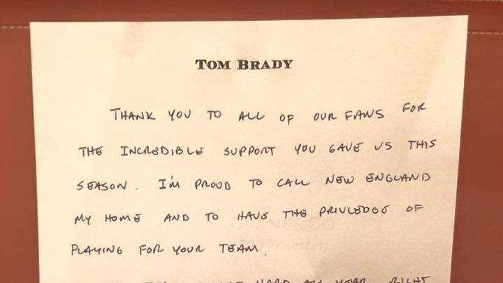 Tom Brady - I just wanted to say to all of our fans, THANK YOU