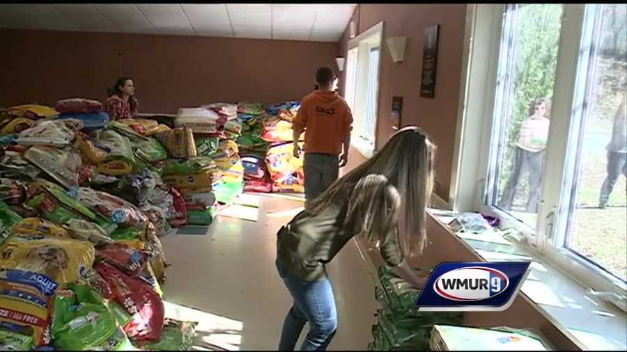 The Animal Rescue League of New Hampshire is dealing with more food than they can handle after donations poured in after a thief broke into the shelter and stole 500 pounds of food.