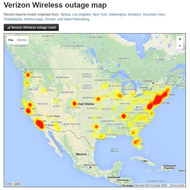 Verizon wireless customers report outage