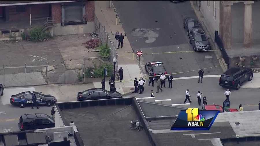 Baltimore City police are on the scene of an officer-involved shooting. Police said an officer shot a 13-year-old boy just after 4 p.m. in the unit block of Aisquith Street. Baltimore police Commissioner Kevin Davis said the boy was holding a replica semiautomatic pistol and tried to run when approached by officers.