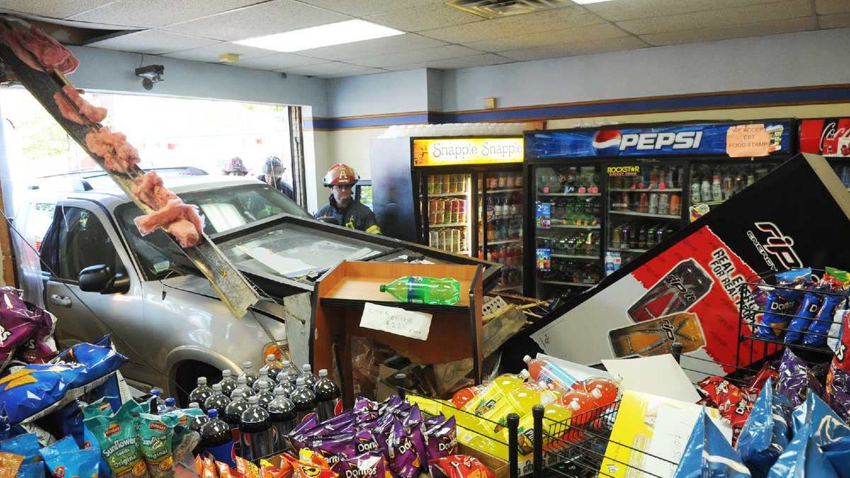 Video shows SUV slam into Brockton convenience store