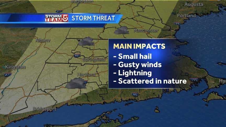 Small hail, gusty winds accompany afternoon storms
