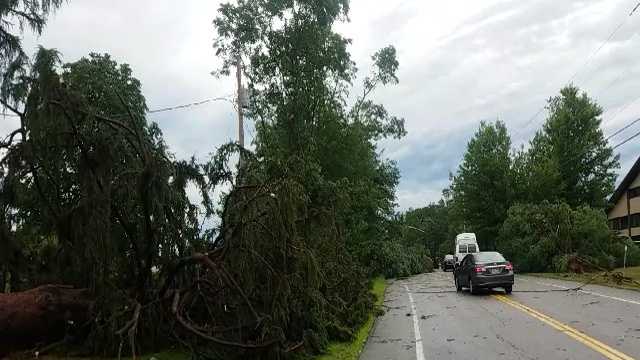 Severe thunderstorms topple power lines, trees