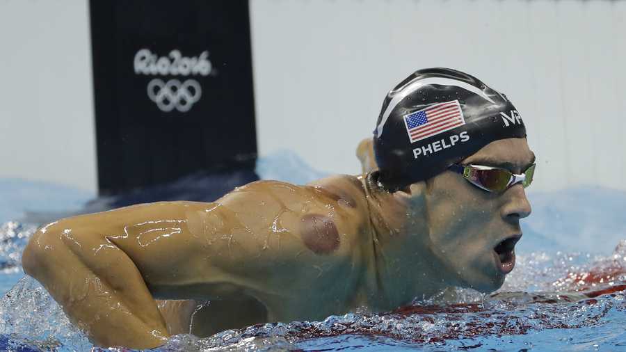 United States' Michael Phelps competes in the final of the men's 4x100-meter freestyle relay during the swimming competitions at the 2016 Summer Olympics, Sunday, Aug. 7, 2016, in Rio de Janeiro, Brazil. 