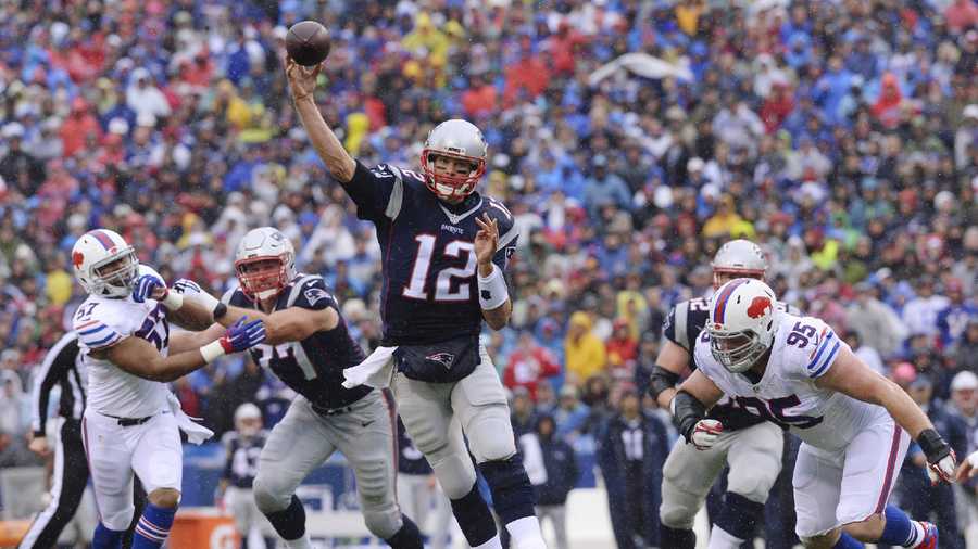 New England Patriots quarterback Tom Brady throws a pass against