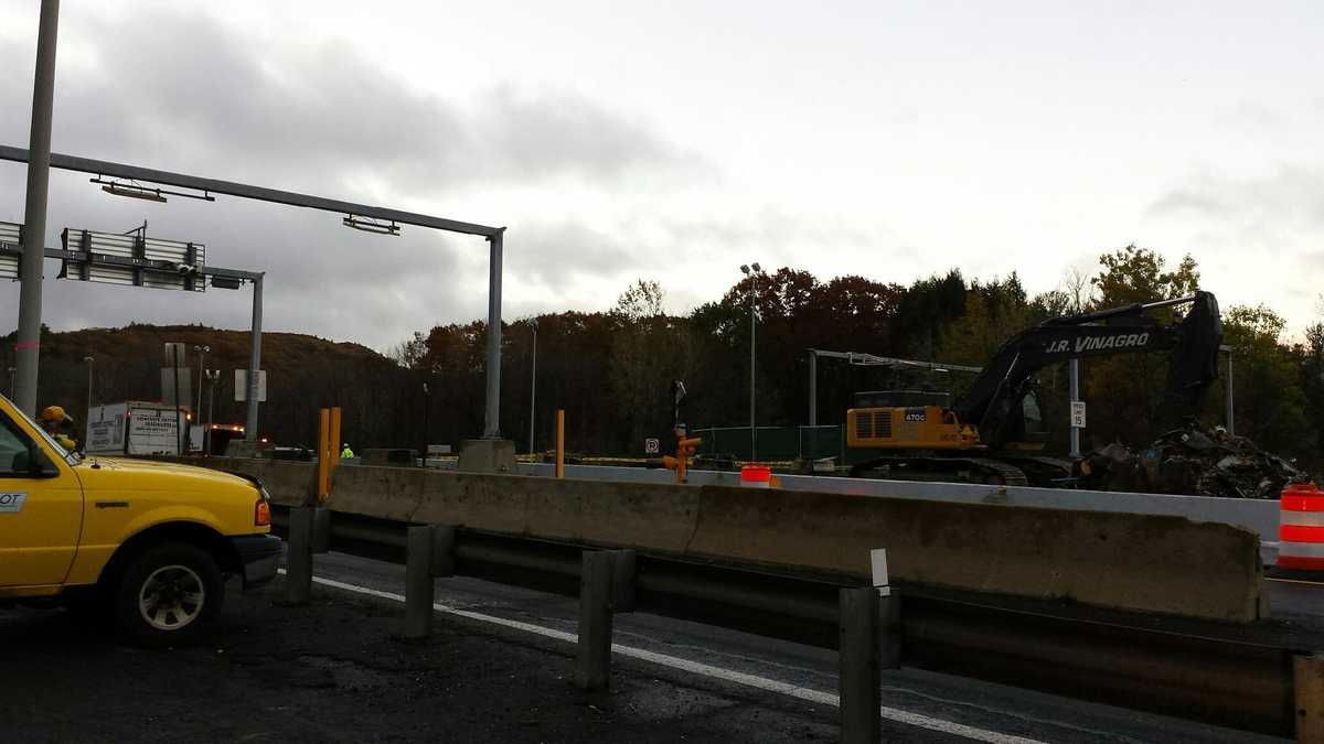 See photos of Mass Pike toll booths being destroyed