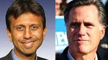 La. Gov. Bobby Jindal and former Mass. Gov. Mitt Romney



