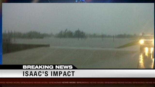 Travers Mackel reports from Plaquemines where part of the parish is under water from levee overtopping.