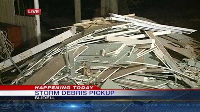 Slidell residents are being asked to separate storm debris for pickup along Monday's route.