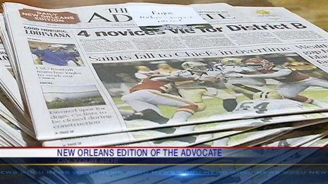 With many of its top executives and community leaders in attendance, The Advocate newspaper formally launched its foray into the local market at a location that is a New Orleans institution.