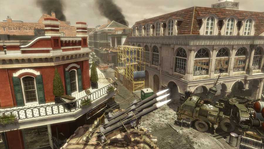 The downloadable map pack "Final Assault" features a battle-ravaged French Quarter in the blockbuster video game franchise "Call of Duty: Modern Warfare."