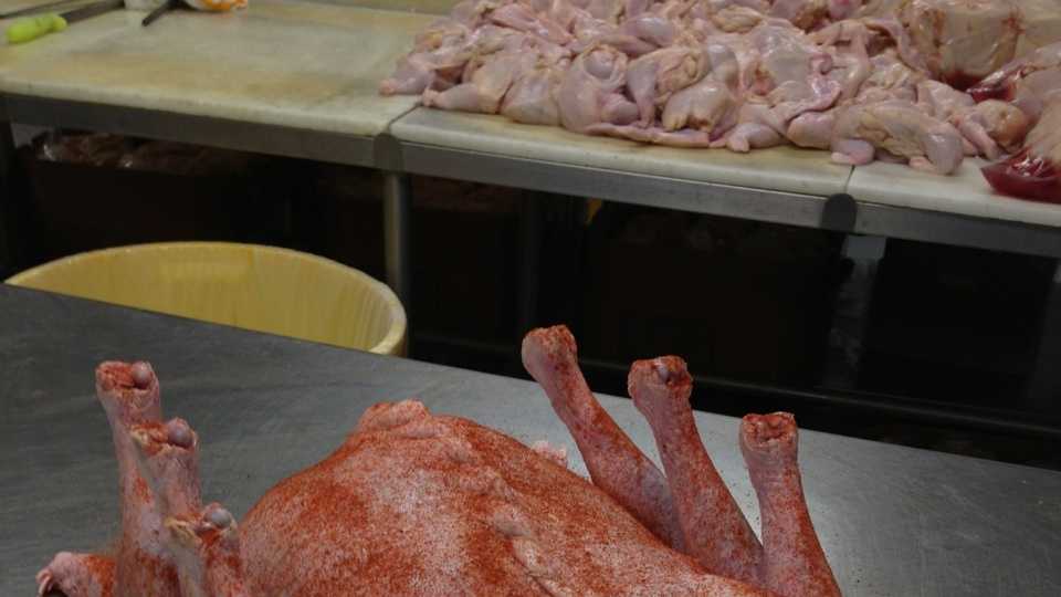Images Gretna bucther displays Turducken