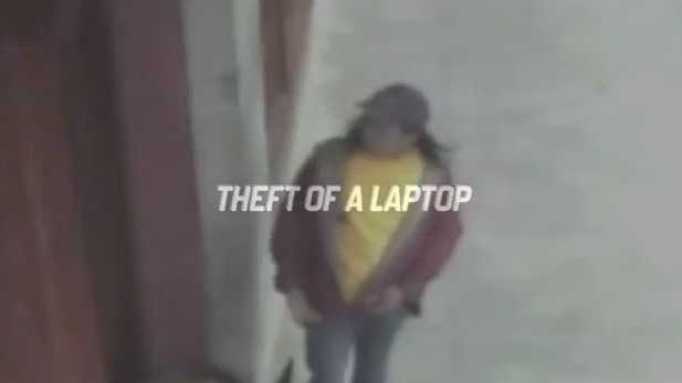 The surveillance video relates to a laptop theft in the Marigny, which happened on Nov. 6, as the video will let you know via the credits and title card.