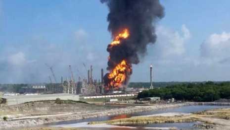 A fire erupted after an explosion at a chemical plant in Geismar, La., Thursday morning.