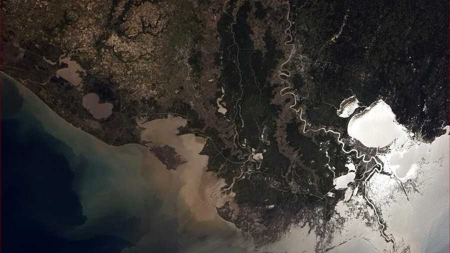 Chris Hadfield, a Canadian astronaut, posted this photo to Twitter in May of Louisiana's coast from the International Space Station.