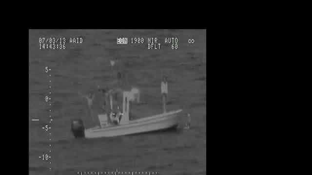 The U.S. Coast Guard released video after it located nine boaters Wednesday who went missing over the weekend.