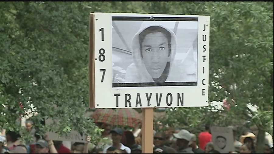 Hundreds stood peacefully outside Federal Court demanding justice for Trayvon Martin.