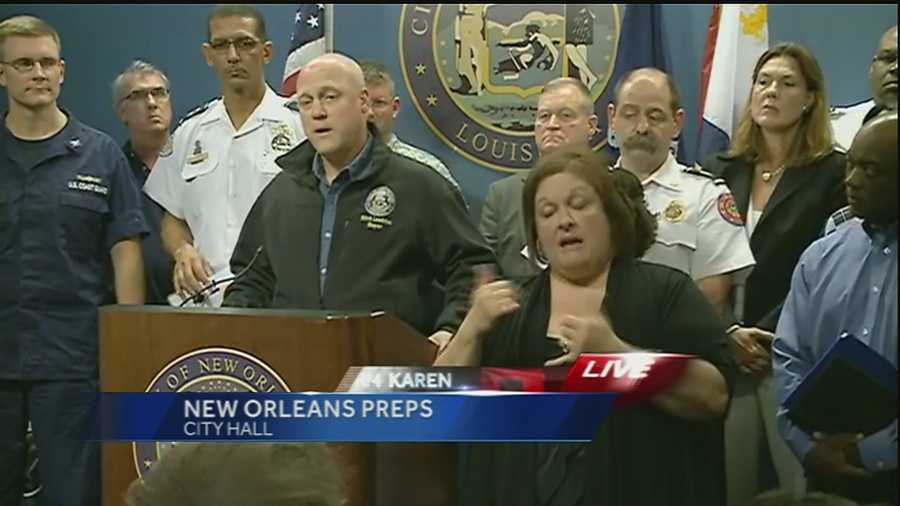 City leaders gathered at City Hall to update the public on the preparations ahead of Tropical Storm Karen.