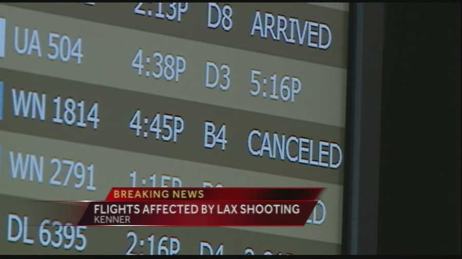 Some flights departing from New Orleans Louis Armstrong International Airport to LAX were canceled on Friday after a shooting was reported at the Los Angeles airport.