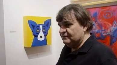 George Rodrigue at his French Quarter gallery