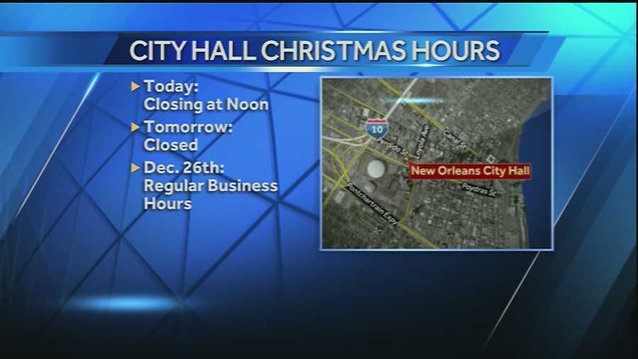 A heads up if you have any business to take care of at City Hall today. Offices will close at noon.