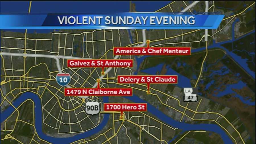 Several people were injured in multiple shootings on Sunday.