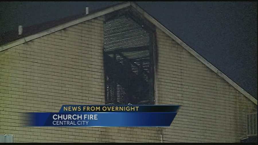 A Central City church is damaged in a Thursday morning fire.