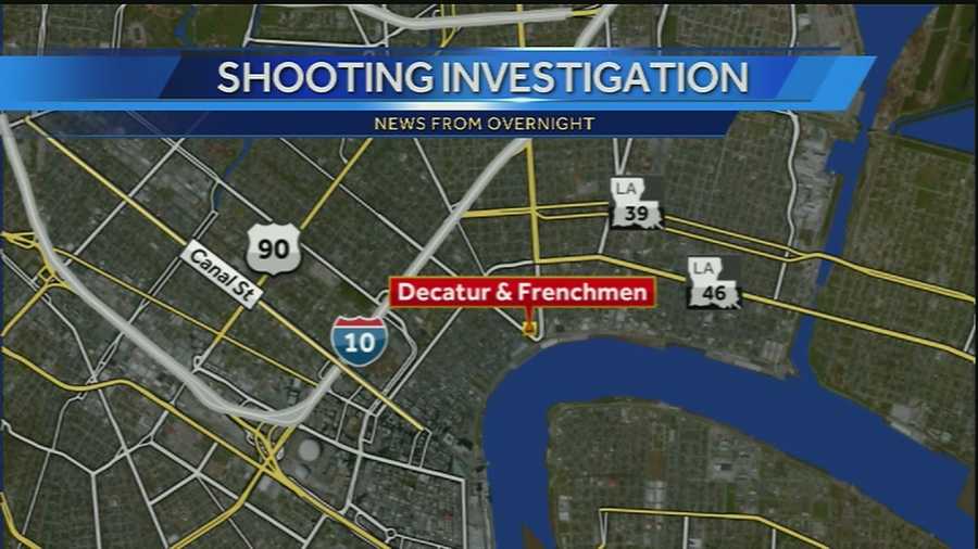 New Orleans police say a man was shot in the stomach just before 2 a.m. Wednesday near Decatur and Frenchmen streets.