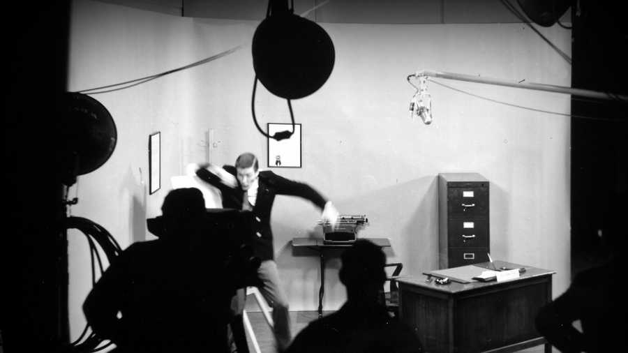 1. That's Mr. Dick Van Dyke recording in the WDSU Studios in the 1950s, which became a big boost for his career. Van Dyke produced a comedy program and was also the staff announcer, hosted music programs and appeared on the noon newscast.