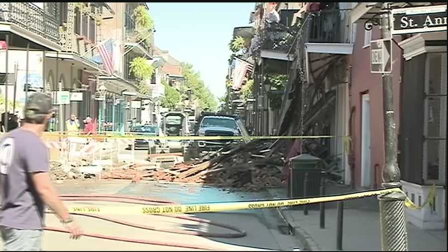A building older than 200 years in the French Quarter collapsed on Wednesday after it partially collapsed on Tuesday.