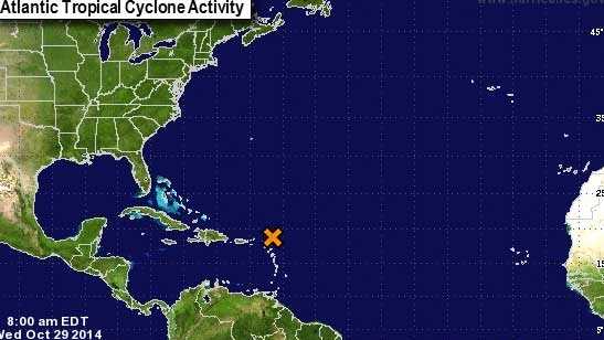 Tropical disturbance forms in Atlantic Ocean near Puerto Rico