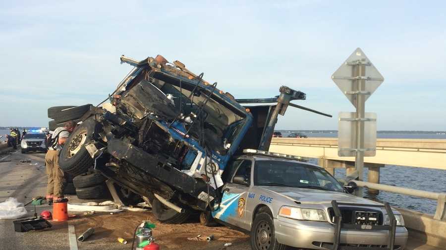 Causeway crash kills construction worker and shuts down bridge for several hours