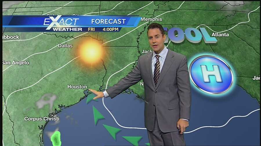High pressure and northerly winds will bring sunny skies and cool temperatures.