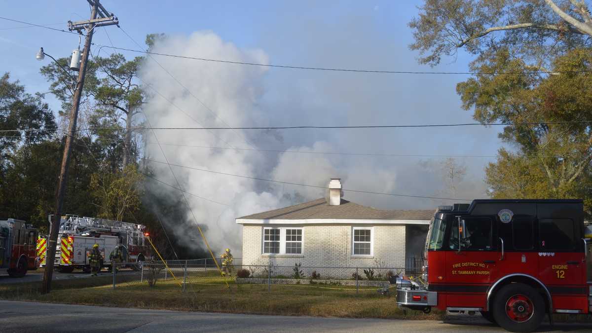 Images Crews battle 1alarm house fire in Slidell