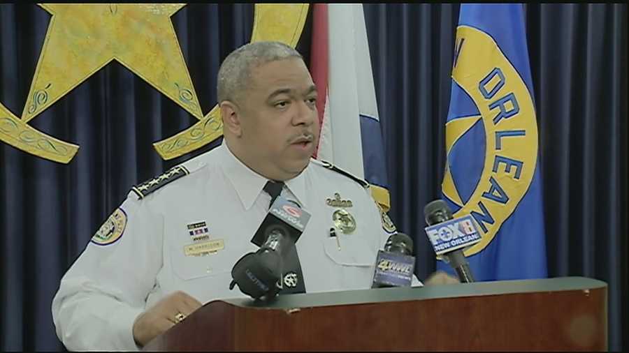 In a late-afternoon news conference, New Orleans police speak to the public on the topic of French Quarter security after violent crimes have been reported in the area.