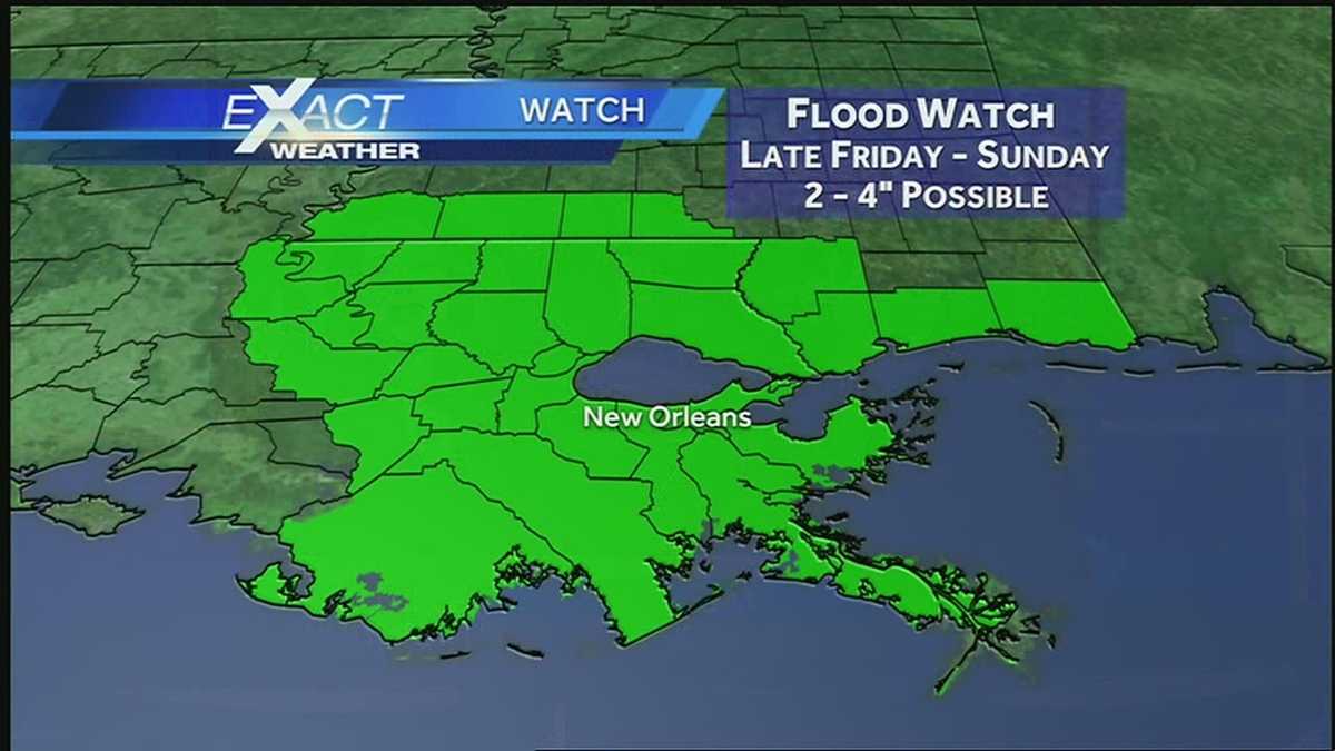 Flood Watch issued for parishes in southeast Louisiana