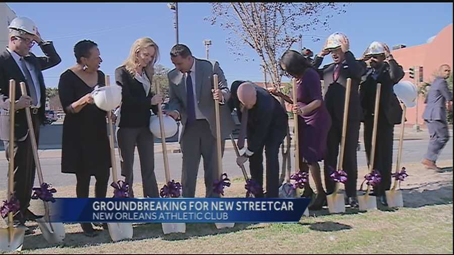 City leaders broke ground on a new streetcar line that being built along North Rampart Street.