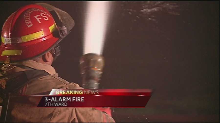 A three-alarm fire sent firefighters to the Seventh Ward on Thursday night.