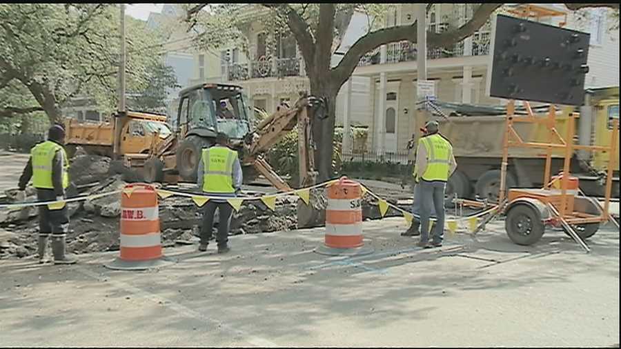 Crews with the New Orleans Sewerage and Water Board closed a section of Magazine Street for repairs for an undetermined amount of time.