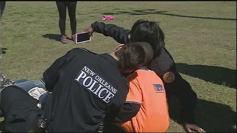 Several police officers spent the day with children in Central City.