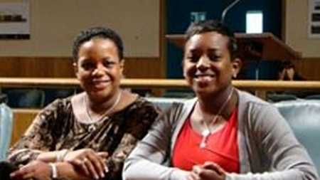 Lisa Crinel (left) appears with her daughter, Wilneisha Harrison Jakes, before the New Orleans City Council in March 2013. Crinel was recognized as part of a celebration of International Women's Month.