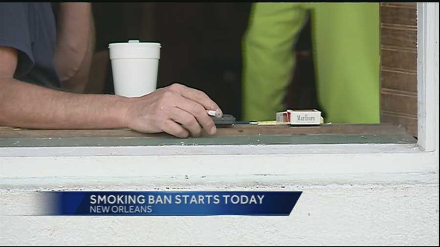 The Orleans Parish smoking ban in bars and restaurants is now in effect. That means, patrons are  longer allowed to smoke in bars, restaurants, casinos or at the fairgrounds.
